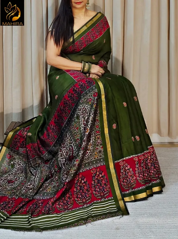 Pure_Linen_Cotton_Saree_For_Women_|_premium_|_Running_Blouse_Piece