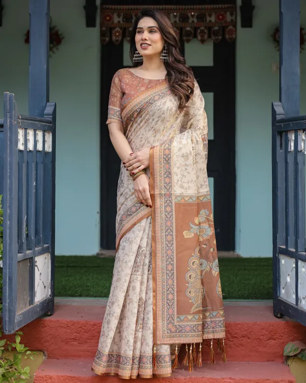 Pure_Linen_Cotton_Saree_For_Women_|_premium_|_Running_Blouse_Piece