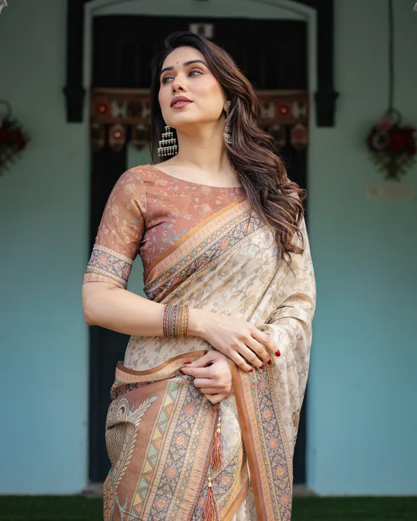 Pure_Linen_Cotton_Saree_For_Women_|_premium_|_Running_Blouse_Piece