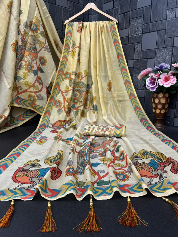 Premium_Multicolor_Saree_with_Stylish_Blouse