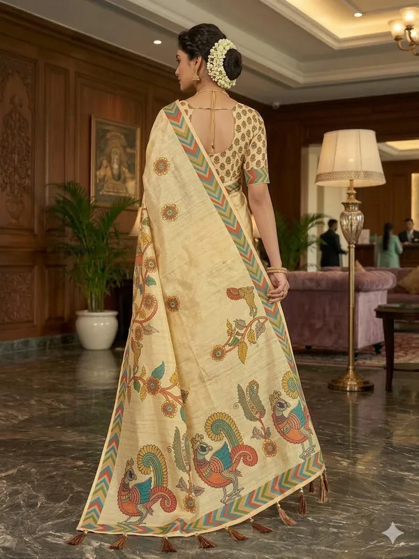 Premium_Multicolor_Saree_with_Stylish_Blouse