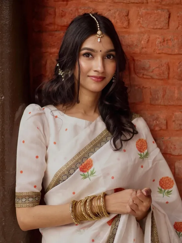 Soft_Bloom_linen_cotton_saree_|_Linen_Aura_Elegance