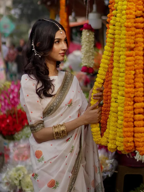 Soft_Bloom_linen_cotton_saree_|_Linen_Aura_Elegance
