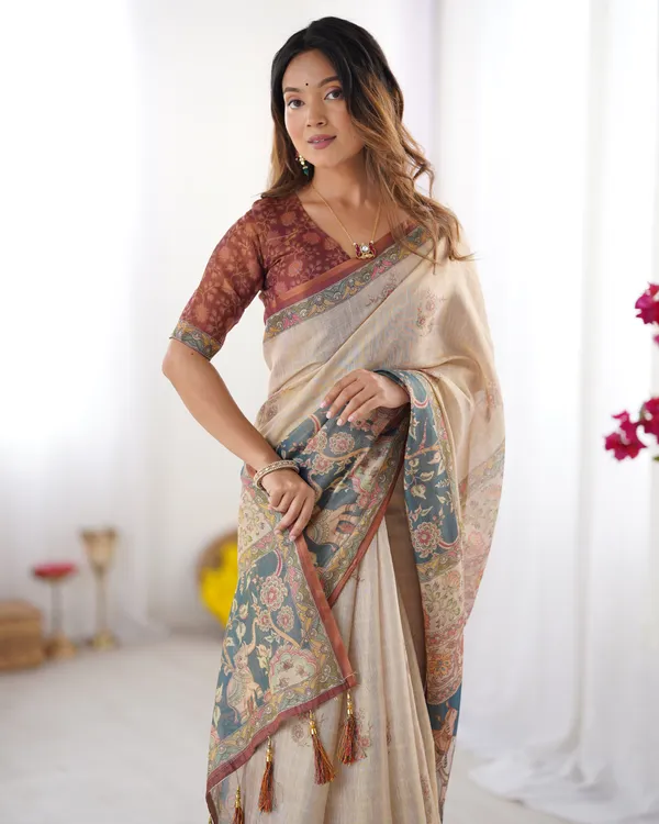 Pure_Linen_Cotton_Saree_For_Women_|_premium_|_Running_Blouse_Piece