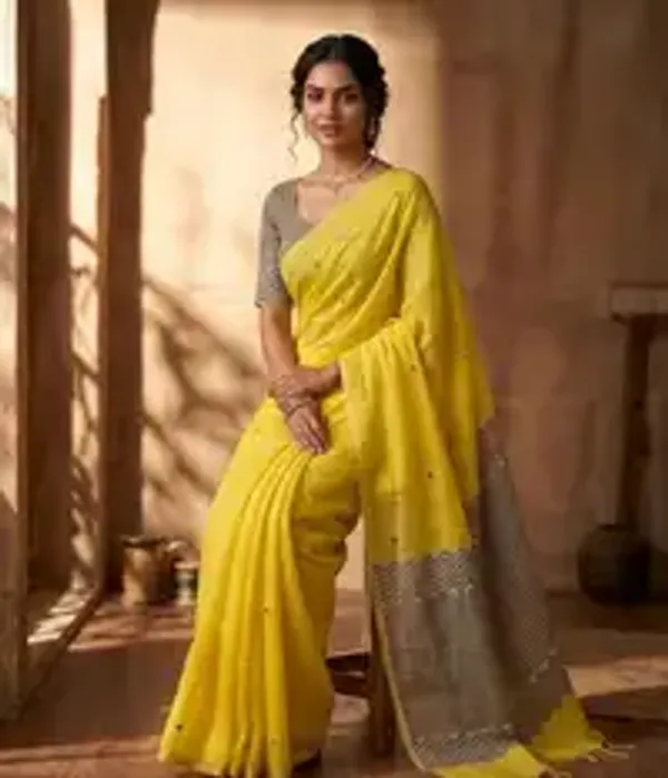 Pure_Linen_Cotton_Saree_For_Women_|_premium_|_Running_Blouse_Piece