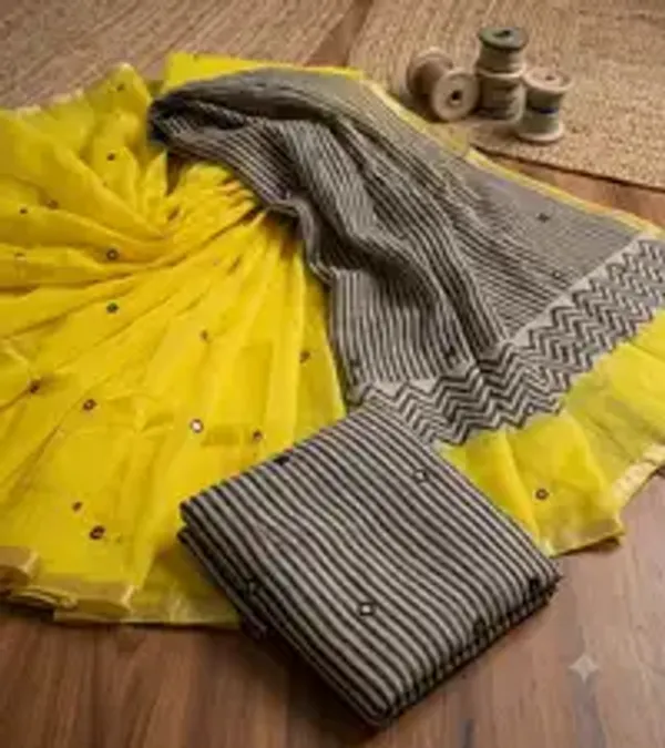 Pure_Linen_Cotton_Saree_For_Women_|_premium_|_Running_Blouse_Piece