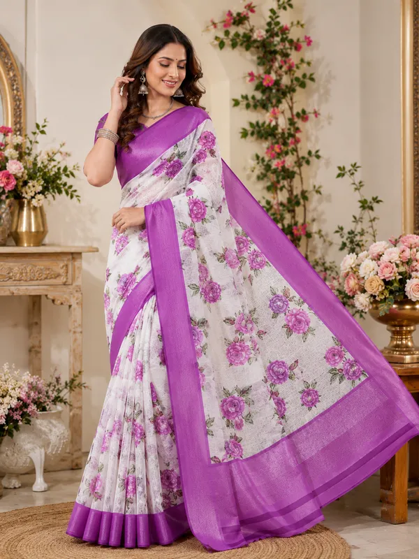 Premium_Linen_Saree_with_Elegant_Print_and_Traditional_Jalar_Work