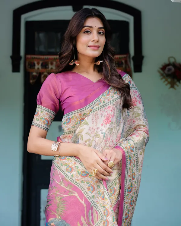 Pure_Linen_Cotton_Saree_For_Women_|_premium_|_Running_Blouse_Piece