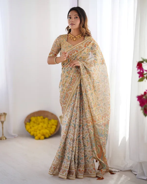 Pure_Linen_Cotton_Saree_For_Women_|_premium_|_Running_Blouse_Piece