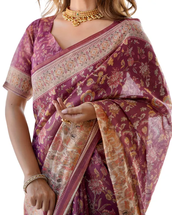 Soft_Bloom_linen_cotton_saree_|_Linen_Aura_Elegance