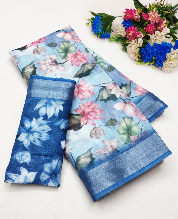 Premium_Linen_Saree_with_Handcrafted_Border_&_Print