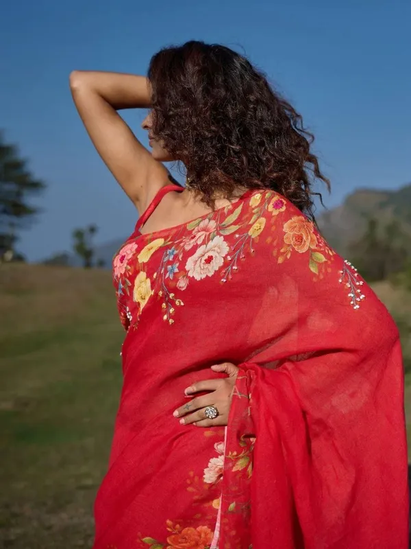 Pure_Linen_Cotton_Saree_For_Women_|_premium_|_Running_Blouse_Piece