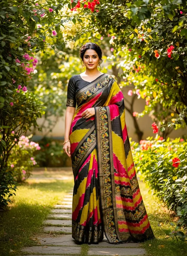 Pure_Linen_Cotton_Saree_For_Women_|_premium_|_Running_Blouse_Piece