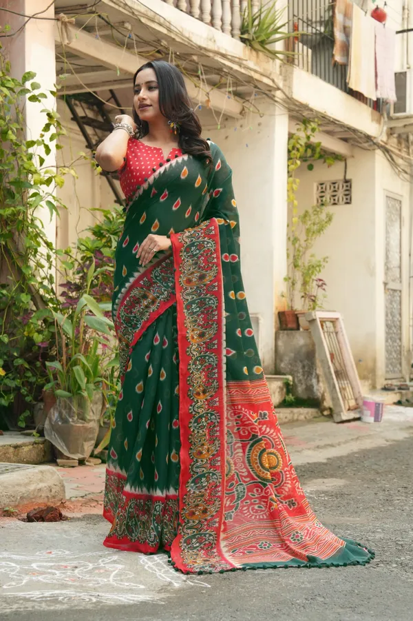 Soft_Bloom_linen_cotton_saree_|_Linen_Aura_Elegance