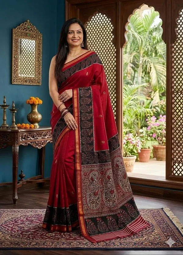 Soft_Bloom_linen_cotton_saree_|_Linen_Aura_Elegance