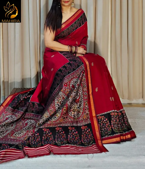 Soft_Bloom_linen_cotton_saree_|_Linen_Aura_Elegance