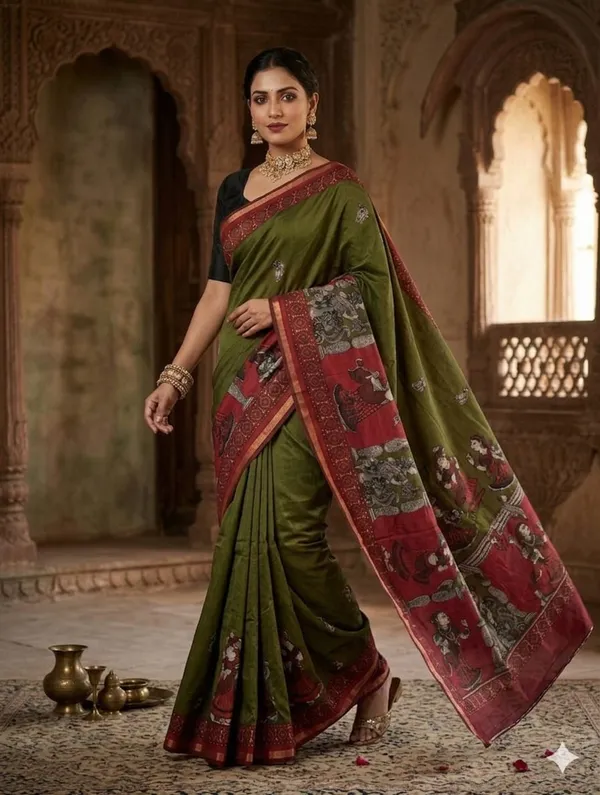 Sunlit_Ivory_Bloom__|_____premium__linen_saree