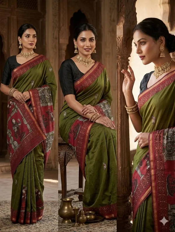 Sunlit_Ivory_Bloom__|_____premium__linen_saree