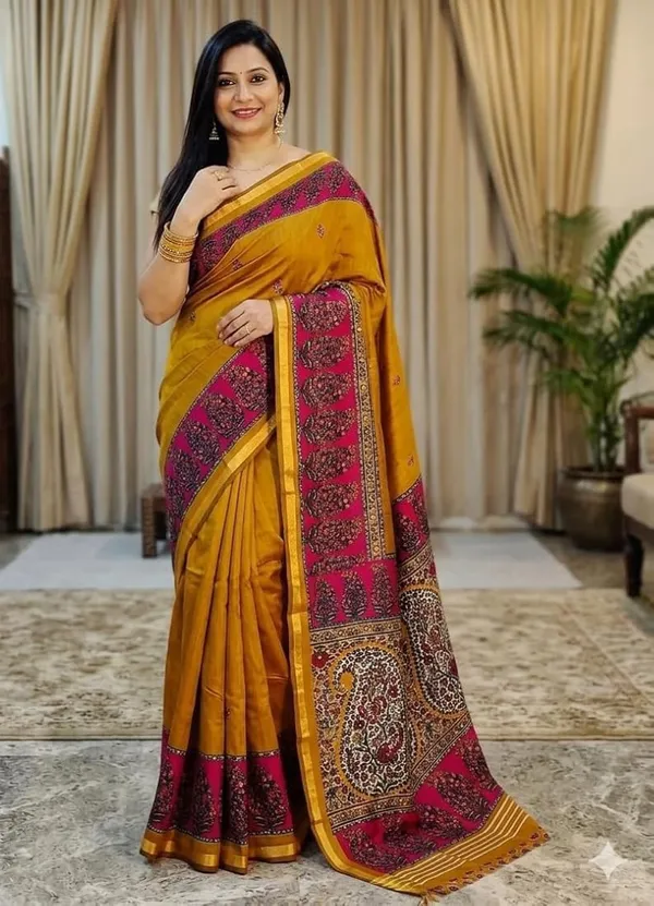 Blooming_Elegance_Saree__|_premium_|_Sunshine_Elegance_Linen