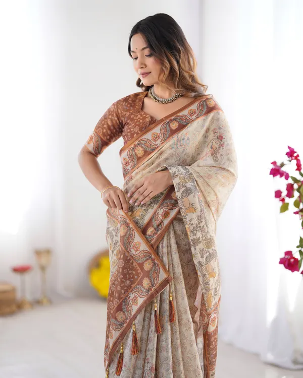 Pure_Linen_Cotton_Saree_For_Women_|_premium_|_Running_Blouse_Piece