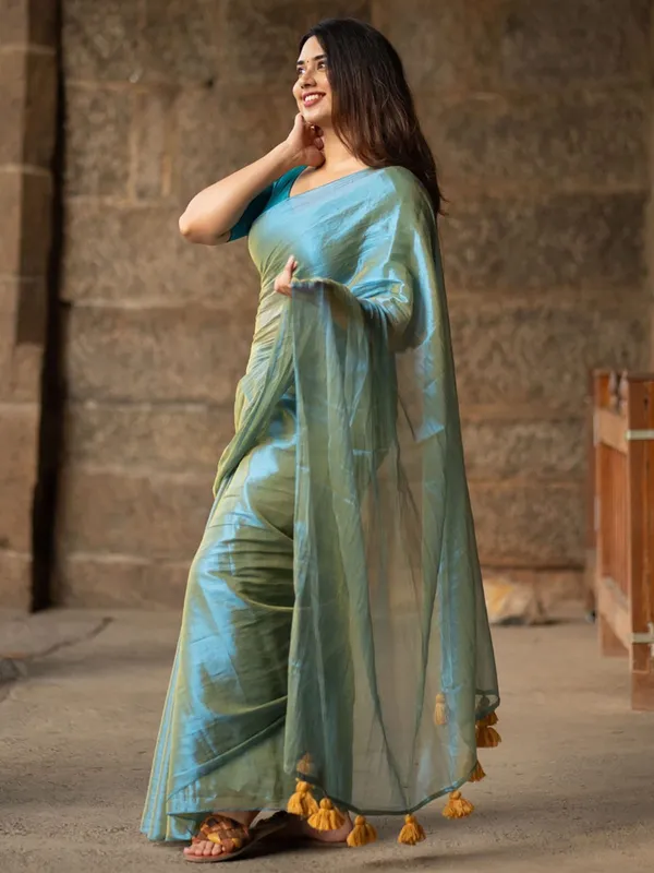 Sea_Green_&_Aqua_Blue_Tissue_Silk_Saree_with_Running_Blouse