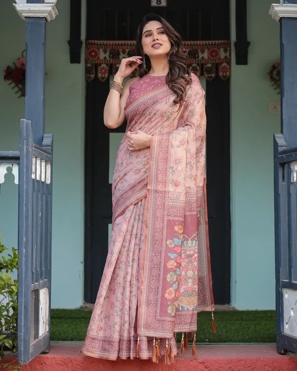 Soft_Bloom_linen_cotton_saree_|_Linen_Aura_Elegance