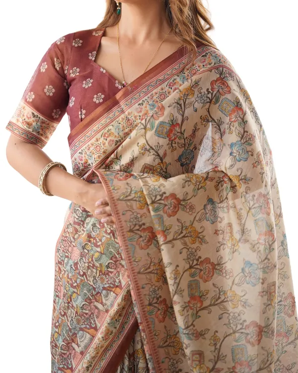 Blooming_Elegance_Saree__|_premium_|_Sunshine_Elegance_Linen