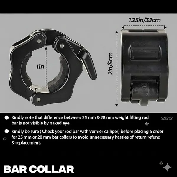 Black_Olympic/Regular_Barbell_Collars_(Pair)-_Solid_Nylon_(25_Mm)