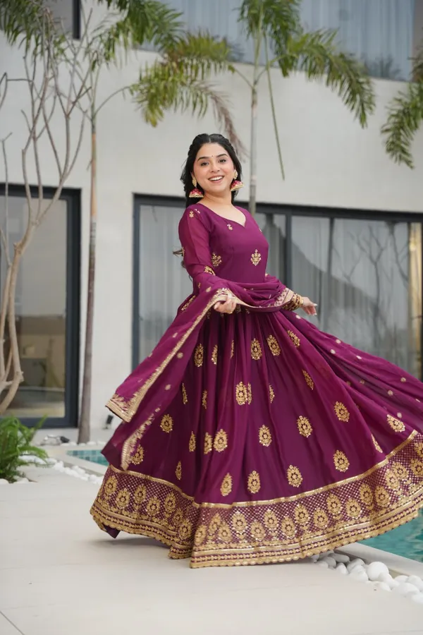 Purple_Silk_Gown_For_Women