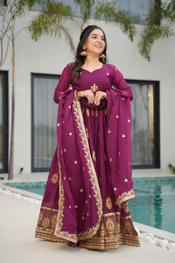 Purple_Silk_Gown_For_Women