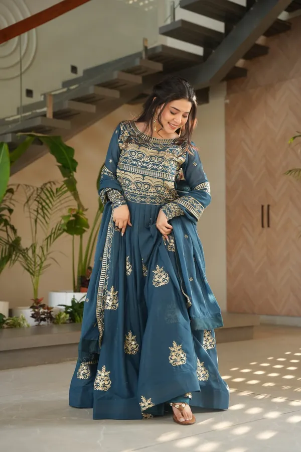 Blue_Chinnon_Gown_For_Women