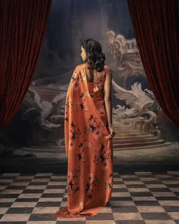 Orange_Original_Japan_Satin_Saree_For_Women