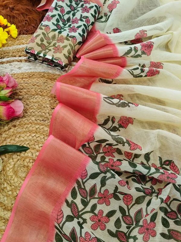 Cream_Original_Japan_Satin_Saree_For_Women