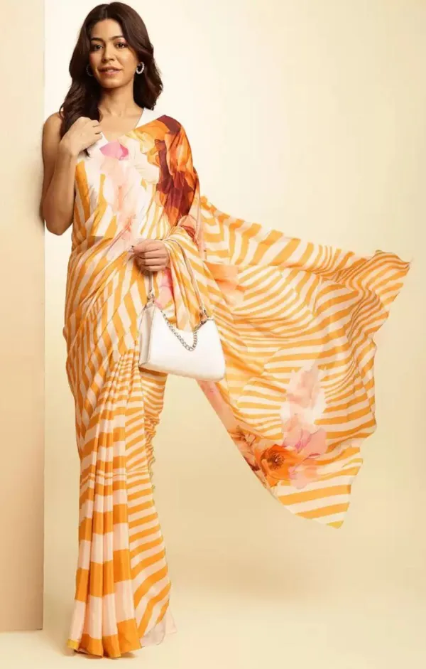 Orange_Striped_Floral_Original_Japan_Satin_Saree_For_Women