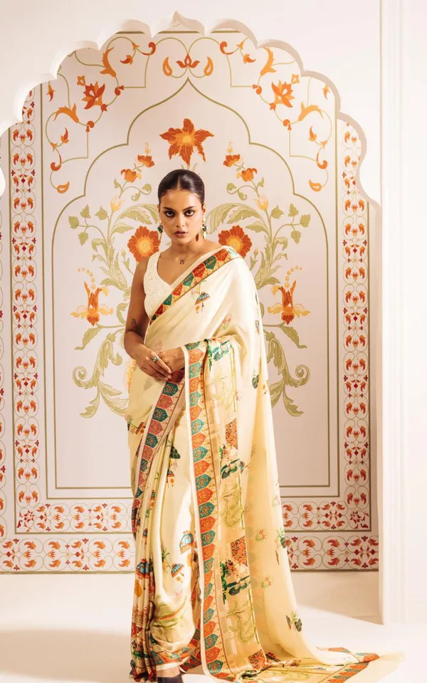 White_Original_Japan_Satin_Saree_For_Women