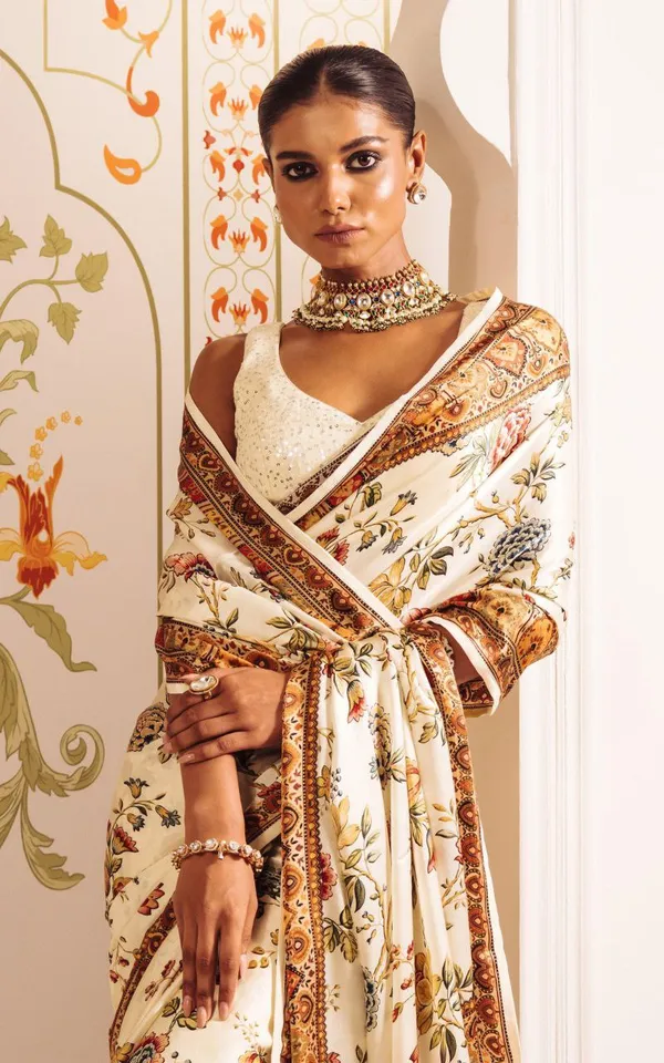 White_Original_Japan_Satin_Saree_For_Women