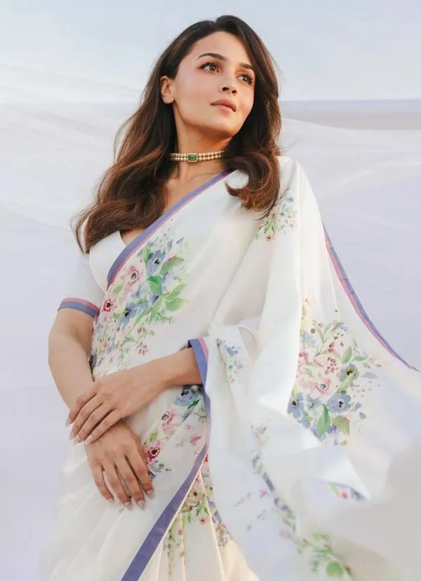 White_Original_Japan_Satin_Saree_For_Women