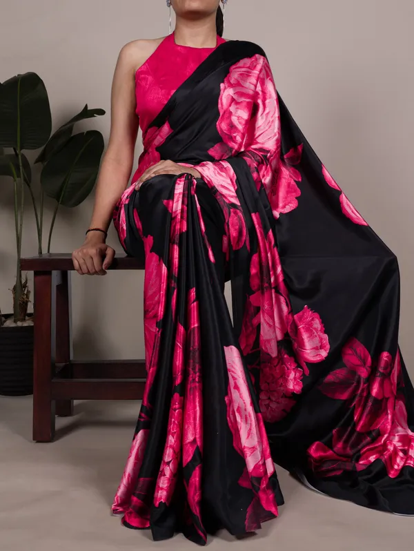 Pink_Floral_Original_Japan_Satin_Saree_For_Women