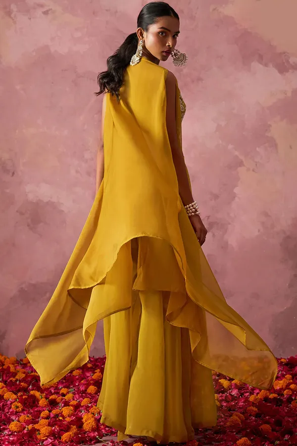 Georgette_Designer_Blouse_Sharara_And_Shrug