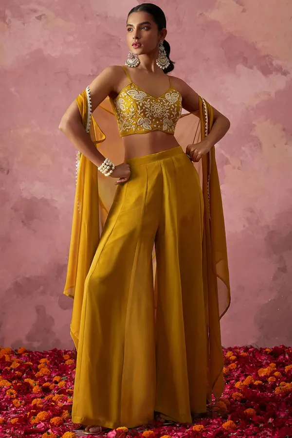 Georgette_Designer_Blouse_Sharara_And_Shrug
