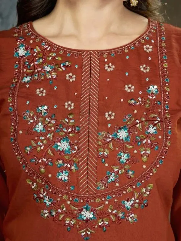 Alluring_Radiant_Rust_Pure_Mal_Chanderi_Anarkali_Set_with_Floral_Hand_Work_Detailing