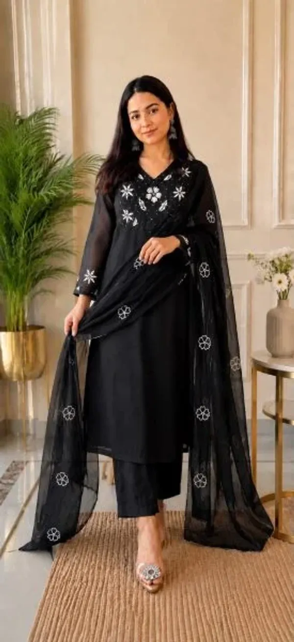 Black_Embroidered_Mal_Silk_Kurta_Set_with_Roman_Silk_Pants