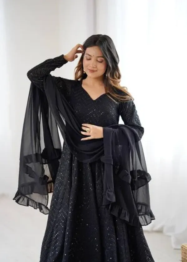 Black_Fox_Georgette_4_Mtr_Flair_Anarkali_Suit_with_Pant_and_Dupatta_For_Woman