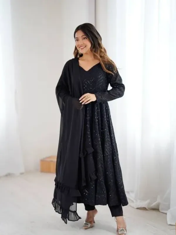 Black_Fox_Georgette_4_Mtr_Flair_Anarkali_Suit_with_Pant_and_Dupatta_For_Woman