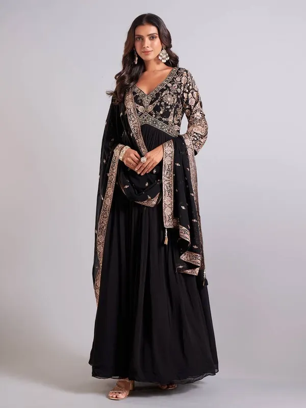 Faux_Georgette_Embroidered_Stylish_Gown