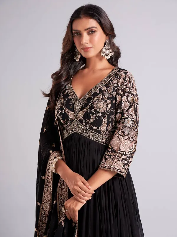 Faux_Georgette_Embroidered_Stylish_Gown