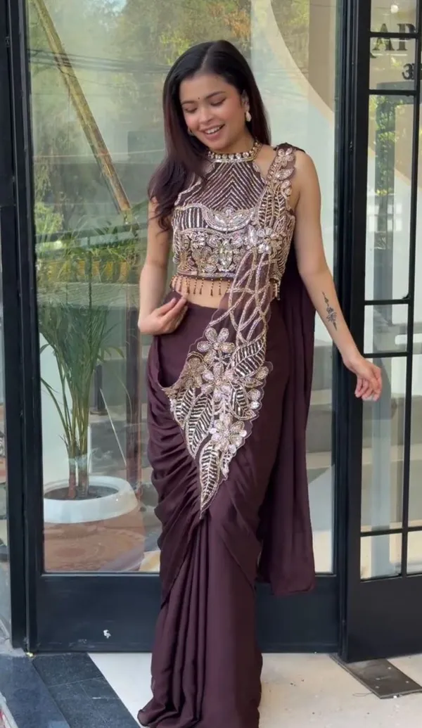 Georgette_Embroidery_Worked_Ready_To_Wear_Designer_Saree