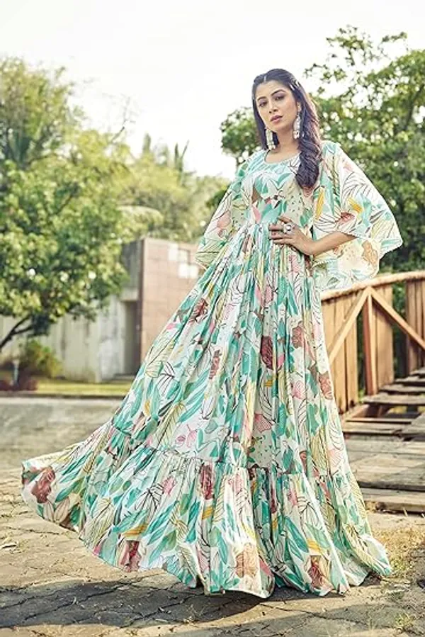 Bell_Sleeve_Printed_Gown