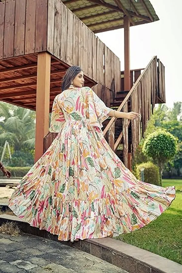 Bell_Sleeve_Printed_Gown