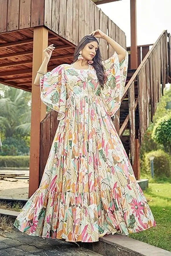 Bell_Sleeve_Printed_Gown